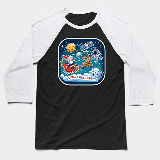 Space Santa Baseball T-Shirt by STICKERSPRITZ